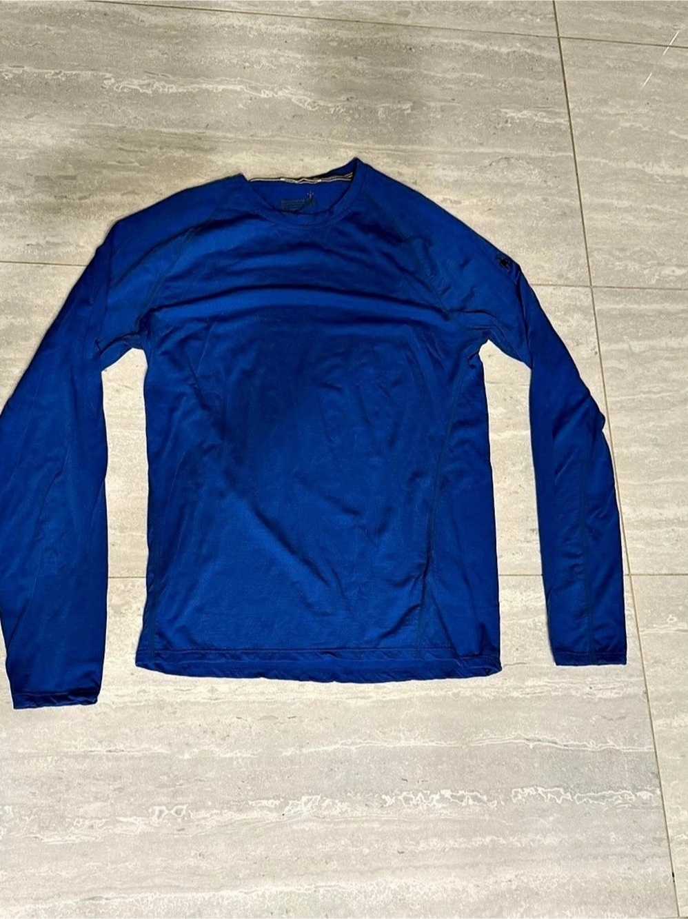 Smartwool Merino 150 Base Layer Merino Wool Long Sleeve Blue Flaw